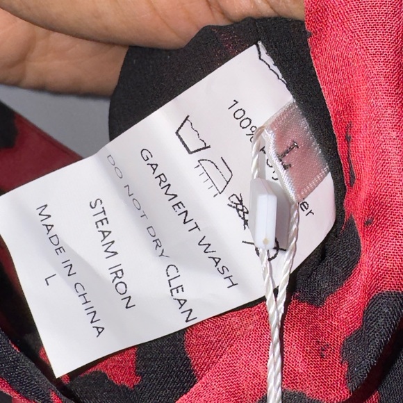 Love and Lemonade Red Leopard Wide-Leg Pant Boho Hippie | Size Large - Picture 6 of 9